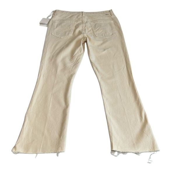 Mother The Insider Fray Hem Jeans In Chalk It Up White New Size 32 - Picture 3 of 15